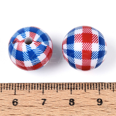 Printed Opaque Acrylic Beads MACR-T048-06A-1