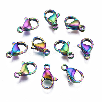 Ion Plating(IP) 304 Stainless Steel Lobster Claw Clasps STAS-S119-004A-1