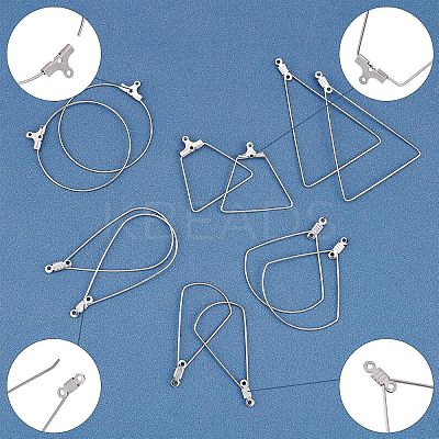 304 Stainless Steel Wire Pendants STAS-UN0002-74P-1