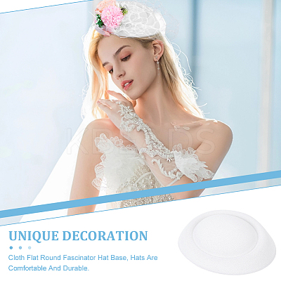 6Pcs 6 Colors Cloth Flat Round Fascinator Hat Base for Millinery AJEW-NB0005-57-1