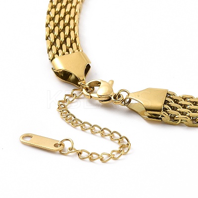 304 Stainless Steel Mesh Chain Necklace for Men Women NJEW-P271-02G-1