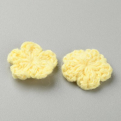 Peach Blossom Handmade Crochet Cotton Ornament Accessories AJEW-WH0326-53K-1