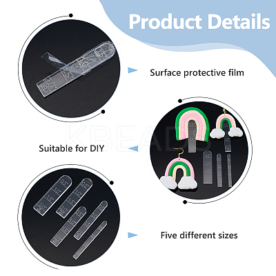 5Pcs Acrylic Rulers TOOL-WH0155-230-1