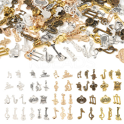 100Pcs 5Colors Tibetan Style Alloy Pendants FIND-TA0006-71-1