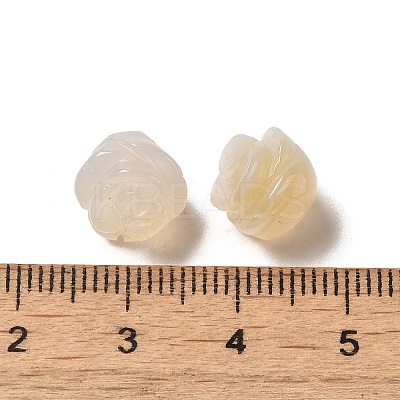 Natural Grey Agate Carved Flower Scattered Beads G-O156-B-35-1