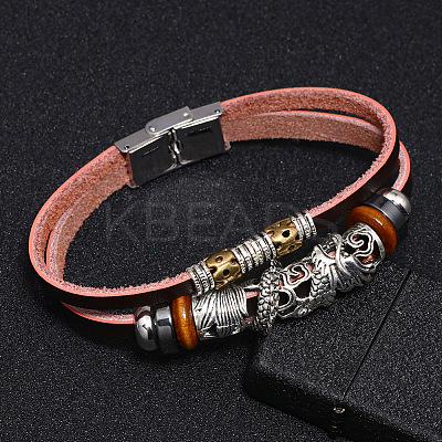 Leather Multi-strand Bracelets BJEW-F352-11M-1