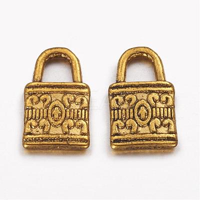 Tibetan Style Alloy Padlock Charms X-GLF0090Y-1