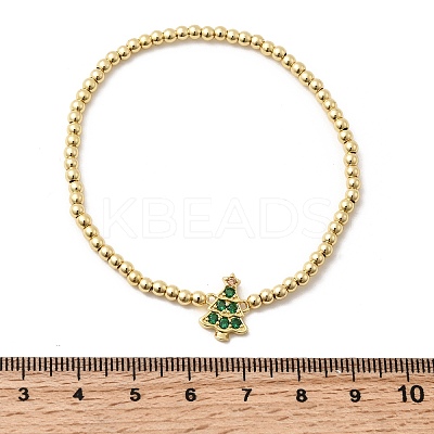 Christmas Brass Micro Pave Cubic Zirconia Link Bracelets LS-BJEW-K289-01B-G-1