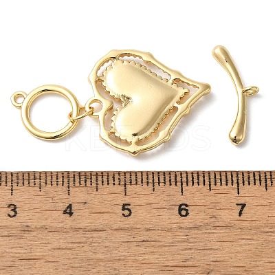 Brass Micro Pave Clear Cubic Zirconia Toggle Clasps KK-N254-80G-1