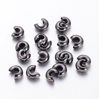 Brass Crimp Beads Covers KK-H289-NFB-NF-1