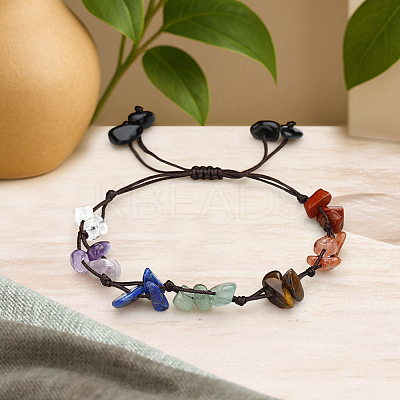 1Pc Natural & Synthetic Mixed Gemstone Braided Bead Bracelets BJEW-LP0002-30-1