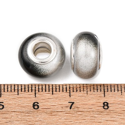 Two Tone Opaque Resin Rondelle European Beads RESI-Z046-02H-1