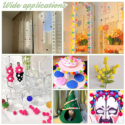 500Pcs 10 Colors DIY Doll Craft Pom Pom Yarn Pom Pom Balls AJEW-PH0011-75-1