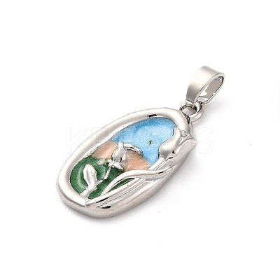Brass Enamel Pendants KK-S502-02G-A-1