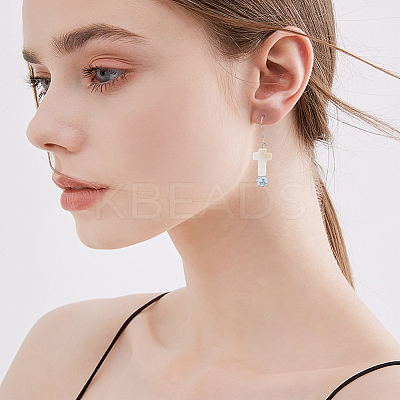2 Strands Cross Natural Freshwater Shell Beads Strands SSHEL-DC0001-02-1