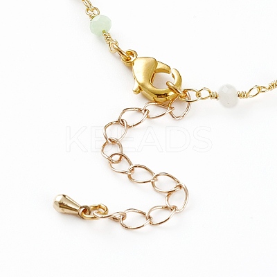 Faceted Glass Beaded Anklets AJEW-AN00379-01-1