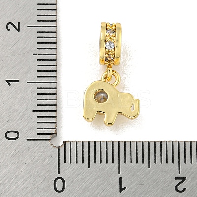 Brass Micro Pave Clear Cubic Zirconia Pendants KK-U007-02G-06-1