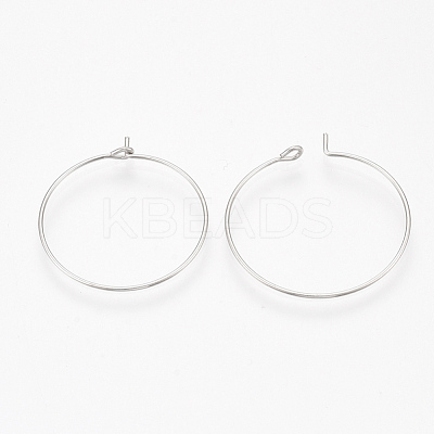 304 Stainless Steel Hoop Earring Findings STAS-T047-17-1