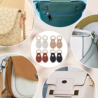 8 Pairs 4 Colors PU Leather Handle Snap Buckles HJEW-DR0001-10-1