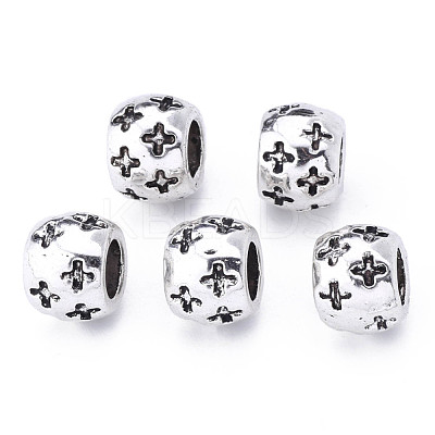 Tibetan Style Alloy European Beads TIBE-S319-125AS-RS-1