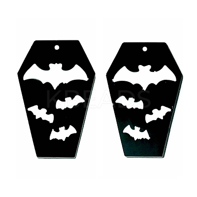 DIY Coffin with Bat Pendant Silhouette Silicone Molds DIY-I099-16-1