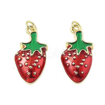 Brass Enamel Pendants KK-R229-07G-01-1