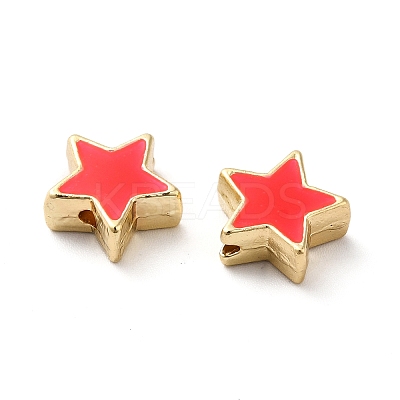 Rack Plating Alloy Enamel Beads ENAM-F146-19G-04-1
