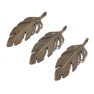 Tibetan Style Alloy Leaf Big Pendants LS-PALLOY-A15448-AB-1