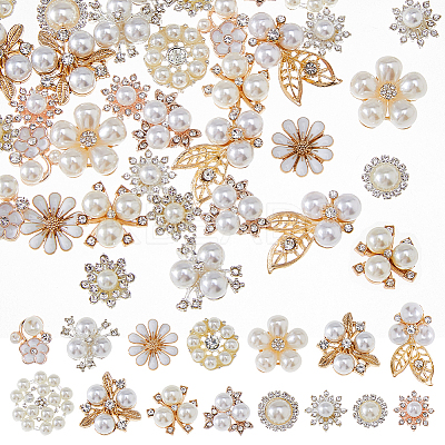 60Pcs 15 Styles Alloy Rhinestone Cabochons FIND-FH0011-73-1
