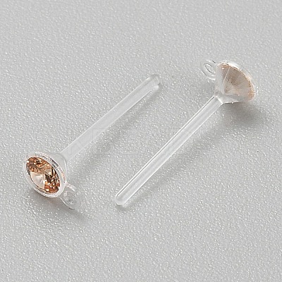 Resin Stud Earring Finding RESI-WH20001-08H-1