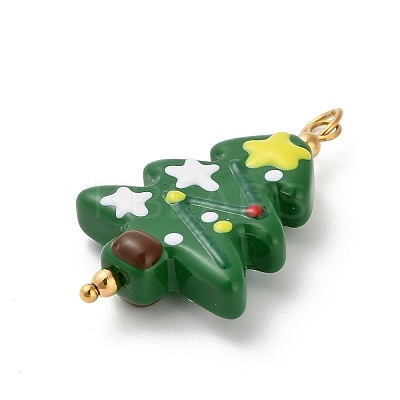 Christmas Handmade Lampwork Pendants STAS-C147-03B-1