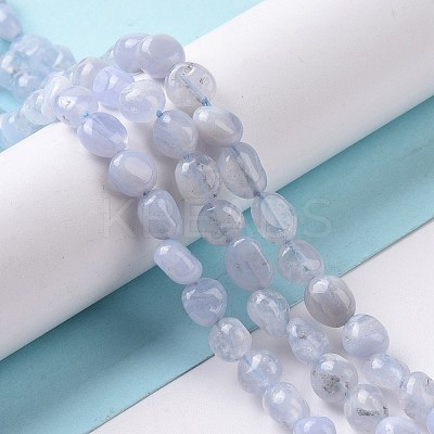 Natural Blue Chalcedony Beads Strands G-K203-26-1