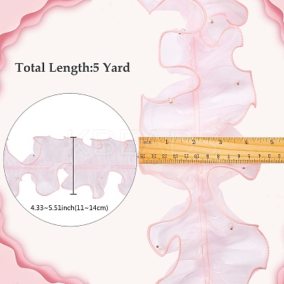 5 Yards Pleated Organza Ribbon OCOR-GF0002-33A-1