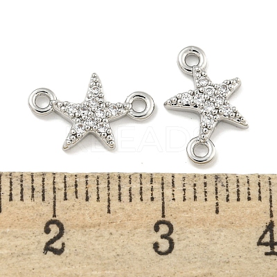 Brass Micro Pave Clear Cubic Zirconia Connector Charms KK-Q820-42P-1