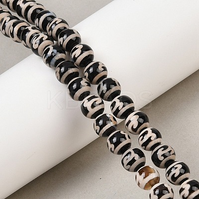 Tibetan Style dZi Beads Strands G-G328-A03-8mm-1