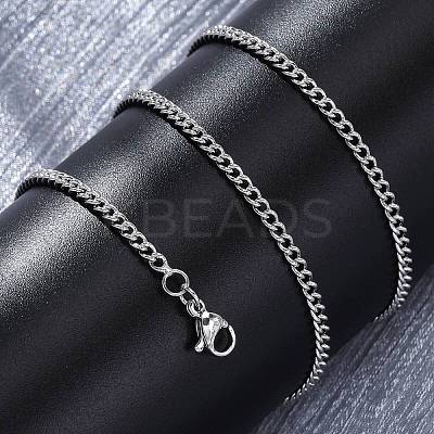 Brass Cuban Link Chain Necklaces for Women NJEW-D302-57P-1