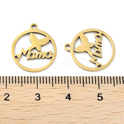 Mother's Day Ion Plating(IP) 201 Stainless Steel Pendants STAS-A090-22G-1