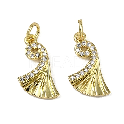 Brass Micro Pave Cubic Zirconia Pendants KK-I358-022G-1