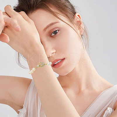 6Pcs Brass Fold Over Clasp with Crystal Rhinestone KK-CA0002-69A-1