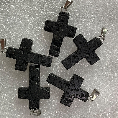 Natural Lava Rock Pendants LS-G-PW0006-02P-18-1