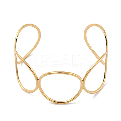 304 Stainless Steel Cuff Bangles for Women BJEW-U023-02G-1