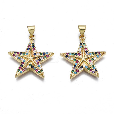 Brass Micro Pave Cubic Zirconia Pendants ZIRC-N039-158B-NF-1