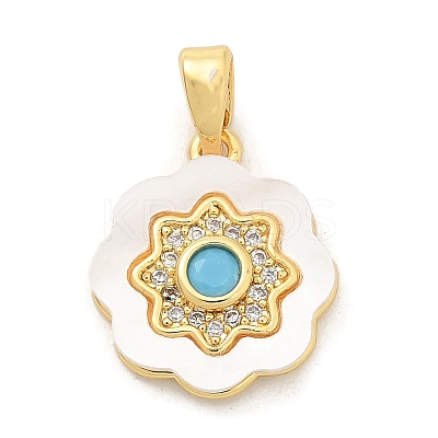 Brass Micro Pave Cubic Zirconia Pendents KK-M303-02G-09-1