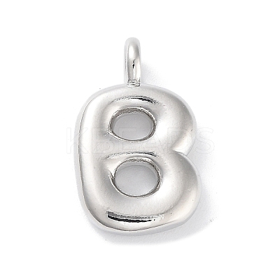 Rack Plating Brass Balloon Letter Pendants KK-C050-01P-B-1