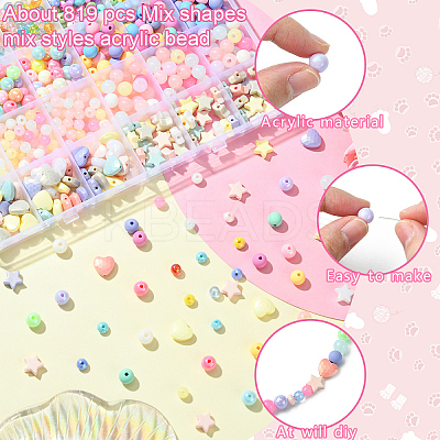 DIY Acrylic Beads Bracelets Making Kits DIY-YW0011-14-1