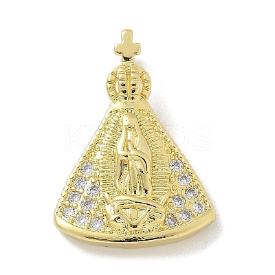 Brass Micro Pave Clear Cubic Zirconia Pendants KK-M300-12G-01-1