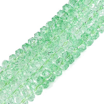 Crackle Transparent Glass Beads Strands GLAA-N068-03A-05-1