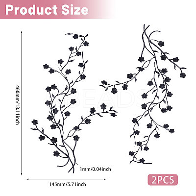 Plum Blossom Shape Appliques PATC-WH0007-11B-1