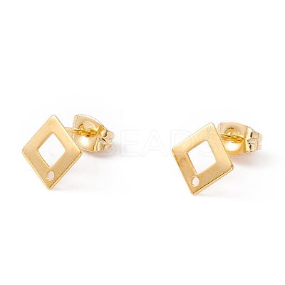 201 Stainless Steel Stud Earring Findings with Hole EJEW-A071-27G-1