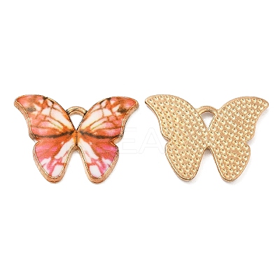 Light Gold Tone Alloy Enamel Pendants ENAM-M059-05KCG-1